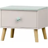 En.casa Kindernachtkastje Sandnes 31x38x30 cm wit en mintgroen []