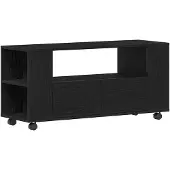 vidaXL Tv-meubel wielen 102x34,5x43 cm spaanplaat zwart eikenkleurig
