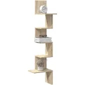 vidaXL Hoekwandschap 32x32x127,5 cm bewerkt hout sonoma eikenkleurig