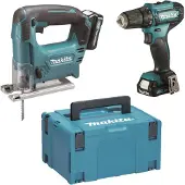 Makita CLX237SAJ 12v CXT set | DF333DZ accuboormachine + JV101DZ accu decoupeerzaag, 2 x BL1021B in M-box