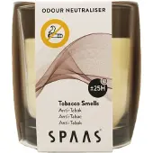 Spaas Geurkaars in Transparant Glas Anti-Tabak Ivoor