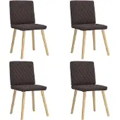 vidaXL Eetkamerstoelen 4 st stof donkerbruin
