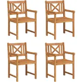 vidaXL Tuinstoelen 4 st Naturel Massief Acacia Hout