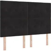 vidaXL LED Box Spring Bed met hoofdeinde Zwart 140 x 190 cm Fluweel