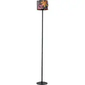 Masterlight Zwarte vloerlamp Venus 150cm met Flower lampenkap