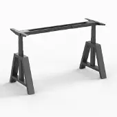 Worktrainer - OakDesk Zit Sta Bureau - Hoogte 73,5 - 137,5 cm - Breedte 102 - 170 cm – Zwart/Zwart - Memory bediening - In Hoogte Verstelbaar Bureau Onderstel - Elektrisch Frame