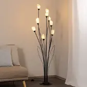 Jupiter Vloerlamp Gloriosa, zwart, Woon-/ Eetkamer, metaal, vloerlamp
