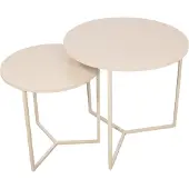 Loft42 Dulon Set Bijzettafels Rond - Beige - Ø49x46