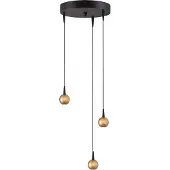 Masterlight 3-lichts hanglamp Talana zwart met goud Ø 17cm DTW
