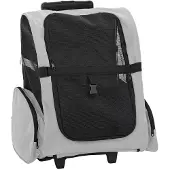 vidaXL Huisdierentrolley 3-in-1 48x32x(57-106) cm oxford stof grijs
