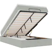 vidaXL Ottoman bed met matras 120x200 cm fluweel lichtgrijs