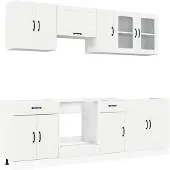 vidaXL 8-delig keukenkastenset Kalmar, wit, houtvezel