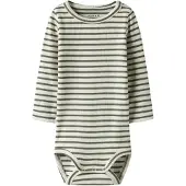 Name it Rompertje/body 'NBNBany' lichtbeige / olijfgroen