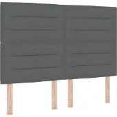 vidaXL Boxspring bed met matras met LED Donkergrijs 140 x 190 cm Stof