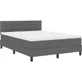vidaXL Boxspringbed met hoofdeinde, donkergrijs, 160 x 200 cm, gestoffeerd