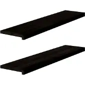 vidaXL Traptreden 2 st 110x30x2 cm massief eikenhout bruin-zwart