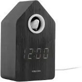 Karlsson Wekker Cuckoo LED Black Wood Veneer