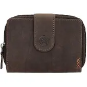 Hide & Stitches Idaho Portemonnee - 100% Leer - Donkerbruin
