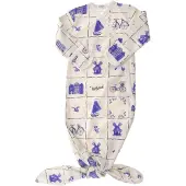 Snoozebaby Slaappakje met muts - Knoopslaapzak 0-3 mnd met labeltjes - Delft Blue