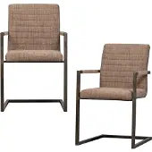 Woood Bas Eetkamerstoel - Geweven Stof - Bruin Melange - 87x54x62