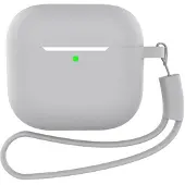 INF AirPods-hoesje met sleutelhanger en accessoires Grijs AirPods 4 plat