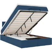 vidaXL Bed met matras 120x200 cm stof blauw