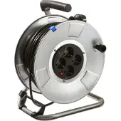 Bachmann plaatstalen kabelhaspel 4-f. 25m, H05VV-F 3G1,5mm, IP21