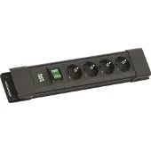 Bachmann CONNECTUS 4xCEE7/3, 1xschakelaar 2,0 m CEE7/7 zwart