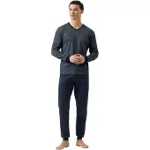 Mey Pyjama lang 'Bennison' donkerblauw