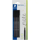 Staedtler Triplus Fineliner Zwart (4 stuks) - 0.3mm, Ergonomisch