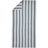 Vertbaudet Personaliseerbare gestreepte badhanddoek TRANSAT, met gerecycled katoen blauw, gestreept