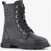 Groot leren meisjes veterboots zwart maat 26