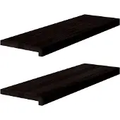 vidaXL Traptreden 2 st 80x30x2 cm massief eikenhout bruin-zwart