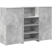 vidaXL Receptiebalie 155x50x103,5 cm bewerkt hout betongrijs