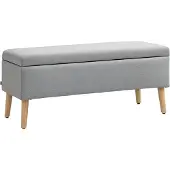 HOMCOM -Sitzbank-Polyester, Kautschukholz-110L x 39B x 45H cm-Grau