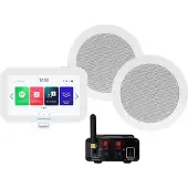 Aquasound N-Joy Connect n-joy connect badkamerradio - controller (ipx7) - wand lader - twist speakerset wit - bluetooth versterker / 30 watt / 230v/12v EMN30-TW