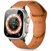 TechProtection Leren Apple Watch 49 / 46 / 45 / 44 Mm Bandje Bruin