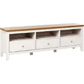 Beliani INVERELL - TV-meubel - Wit/Bruin - Vezelplaat