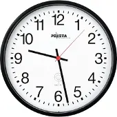 Peweta radiogestuurde wandklok Ø 250 mm, zwart, Arabische cijfers, radiogestuurde klok DCF77, mineraalglas
