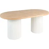 Beliani SHERIDAN - Eettafel - Bruin/Wit - 180 x 90 cm - MDF