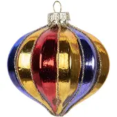 Clayre & Eef Kerstbal Overig Ø 8x8 cm Meerkleurig Glas Kerstballen