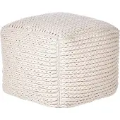 Beliani DAMAN - Poef - Lichtbeige - Katoen