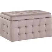 Beliani MICHIGAN - Ottomaan - Roze - Fluweel