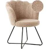 Beliani LOVELOCK - Fauteuil - Beige- Bouclé