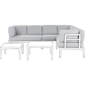 Beliani RIMA III - Tuinkussenhoezen set - Lichtgrijs - Polyester