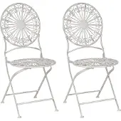 Beliani SCAFA - Tuinstoelen set van 2 - Wit - IJzer