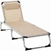 Zenzee Opvouwbaar Ligbed - Zonnebed - Relaxstoel - Tuinstoelen -Strandstoel - Beige