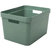 Eda Plastiques kunststof STONE DECOR opbergkrat - 18 L groen