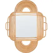 Beliani ALCORN - Wandspiegel - Licht - Rotan