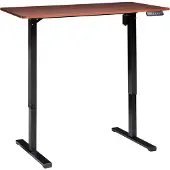 Beliani TAVARES - Elektrisch verstelbaar bureau - Bruin/Zwart - Vezelplaat